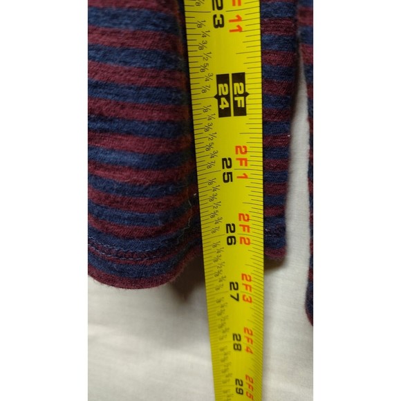 Lucky Brand Shirt Womens XLarge Burgundy Striped Long Sleeve Lightweight Stretch - Picture 8 of 11